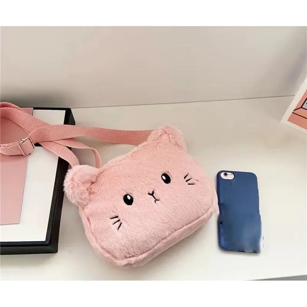 Cat Crossbody Bags Girls Women Fashion Love Pink Fuzzy Cat Shoulder Bag New‎